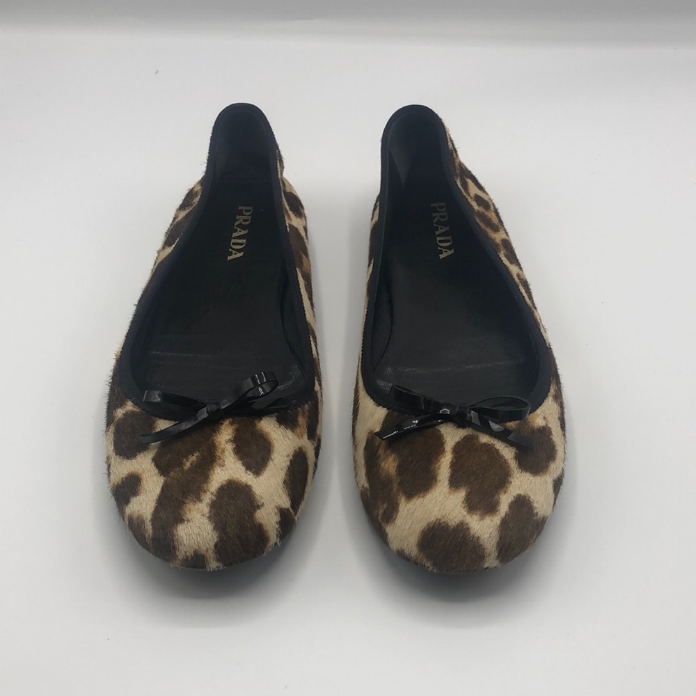 Prada animal print flats